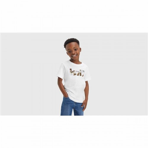 T-shirt Levi's Camo Poster Logo Bright Hvid - 8 år