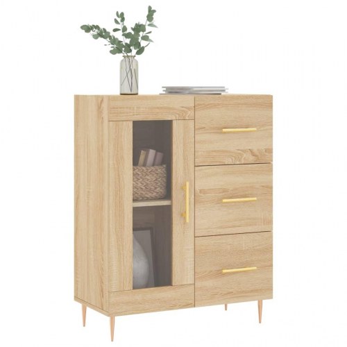 Skænk 69,5x34x90 cm konstrueret træ sonoma-eg