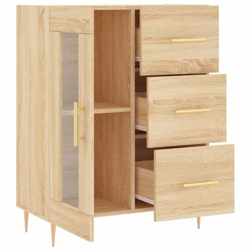 Skænk 69,5x34x90 cm konstrueret træ sonoma-eg