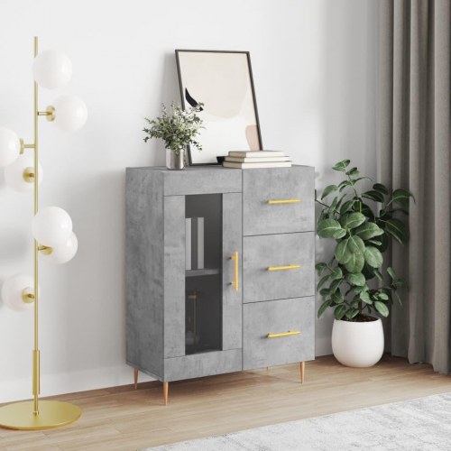 Skænk med glaslåge 69,5 x 34 x 90 cm - betongrå