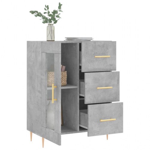 Skænk med glaslåge 69,5 x 34 x 90 cm - betongrå