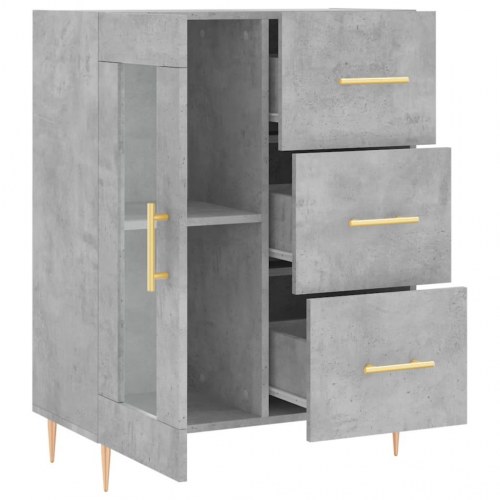Skænk med glaslåge 69,5 x 34 x 90 cm - betongrå