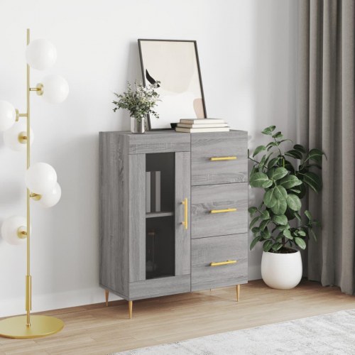 Skænk 69,5x34x90 cm konstrueret træ grå sonoma-eg
