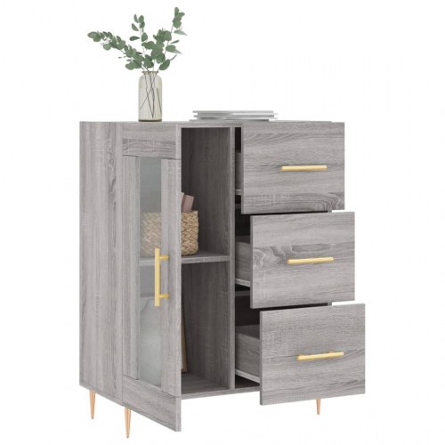 Skænk 69,5x34x90 cm konstrueret træ grå sonoma-eg