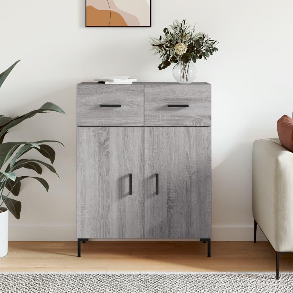 Skænk 69,5 × 34 × 90 cm i konstrueret træ - grå sonoma-eg