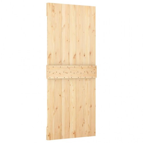 Skydedør med monteringssæt 80x210 cm massivt fyrretræ