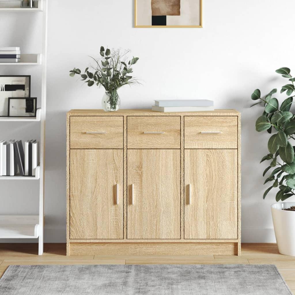 Skab 91X28X75 Cm Konstrueret Træ Etræsfarve - Sonoma-eg