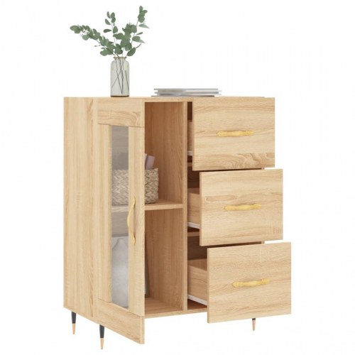 Skænk 69,5x34x90 cm konstrueret træ sonoma-eg