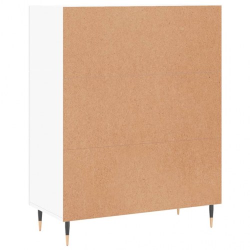 Skænk i hvidt konstrueret træ 69,5×34×90 cm - glaslåge og 3 skuffer