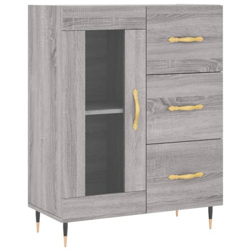 Skænk med glaslåge 69,5 x 34 x 90 cm - grå sonoma-eg