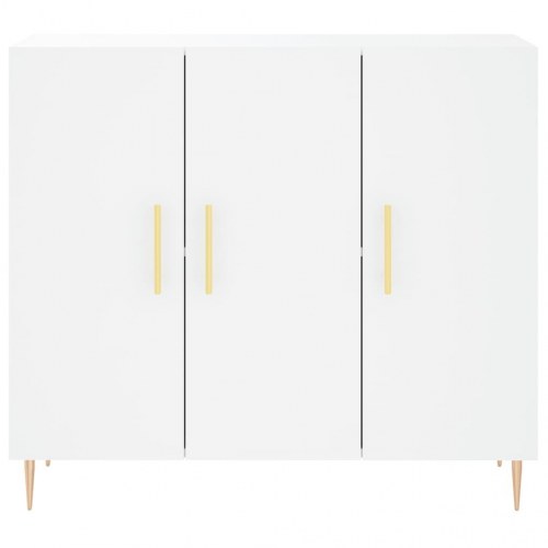 Skænk 90×34×80 cm i konstrueret træ - hvid med metalben