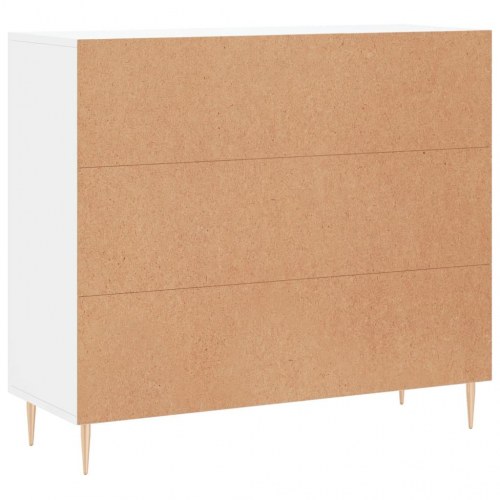 Skænk 90×34×80 cm i konstrueret træ - hvid med metalben