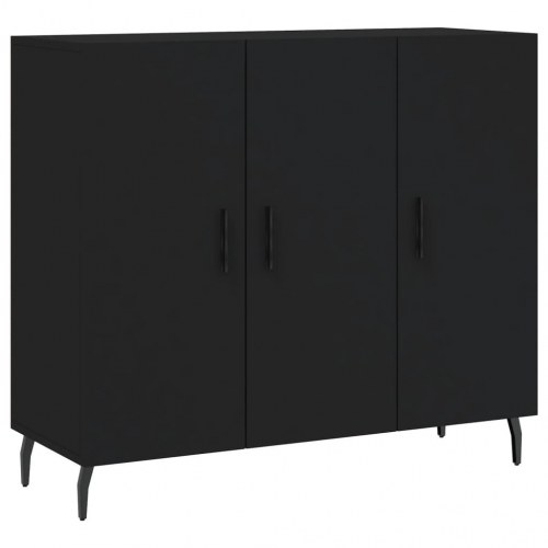 Skab 90x34x80 cm konstrueret træ sort
