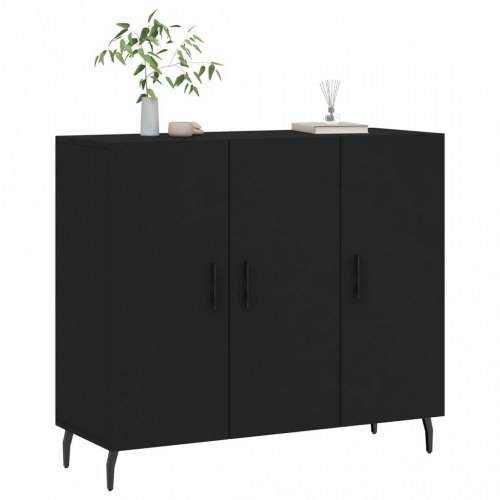 Skab 90x34x80 cm konstrueret træ sort