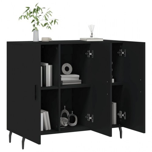 Skab 90x34x80 cm konstrueret træ sort