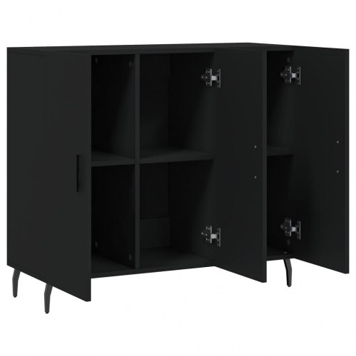 Skab 90x34x80 cm konstrueret træ sort