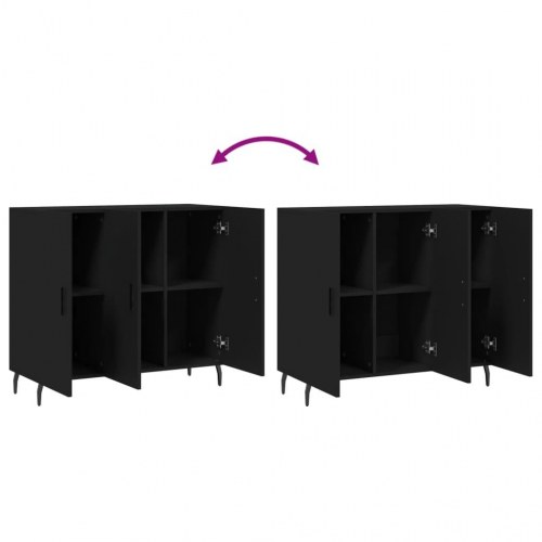 Skab 90x34x80 cm konstrueret træ sort