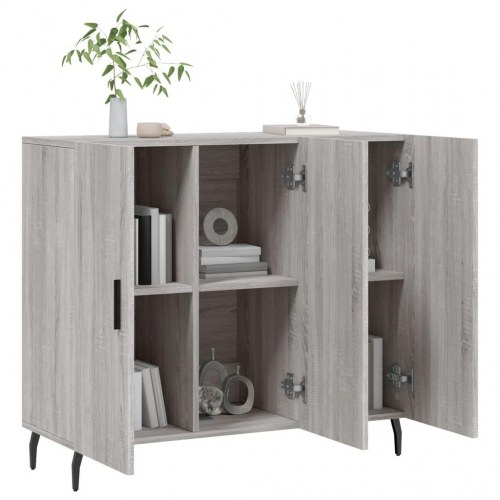 Skab/skænk 90×34×80 cm i konstrueret træ - grå sonoma-eg