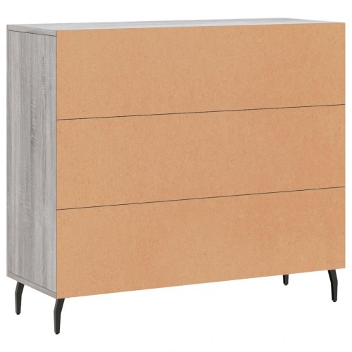 Skab/skænk 90×34×80 cm i konstrueret træ - grå sonoma-eg