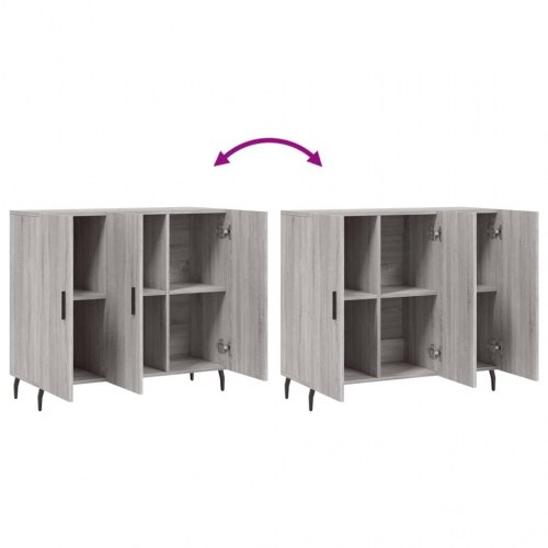 Skab/skænk 90×34×80 cm i konstrueret træ - grå sonoma-eg