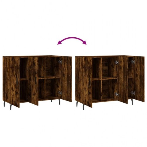 Skab 90 x 34 x 80 cm - røget egetræsfarve