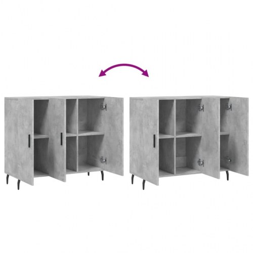 Skænk/skab 90 × 34 × 80 cm i konstrueret træ - betongrå