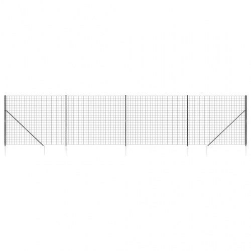 Trådhegn med jordspyd 1,6 × 10 m - antracitgrå, galvaniseret stål med PVC