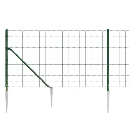 Trådhegn med jordspyd 0,8 × 25 m - grøn PVC-belagt