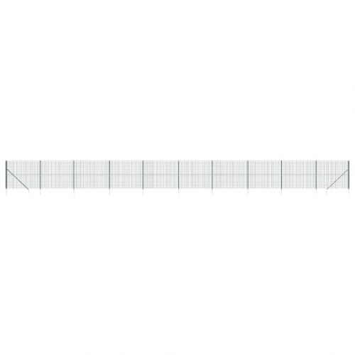 Trådhegn med jordspyd 1,4 × 25 m - grøn, galvaniseret stål med PVC