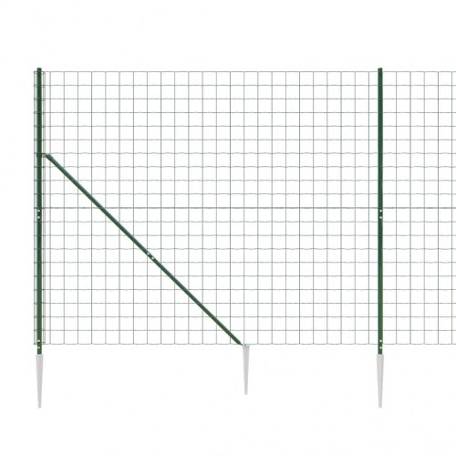 Trådhegn med jordspyd 1,6 × 25 m - grøn, galvaniseret stål med PVC