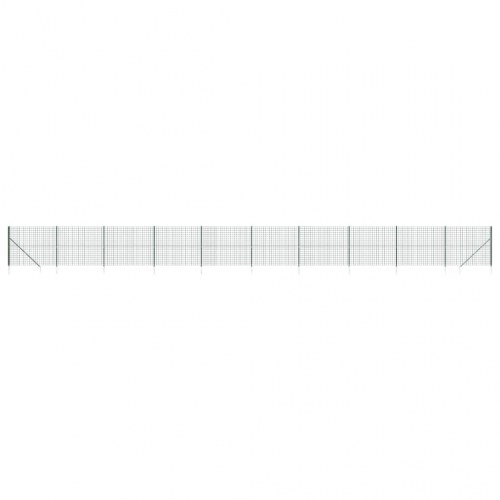 Trådhegn med jordspyd 2,2 × 25 m - grøn, galvaniseret stål med PVC-belægning
