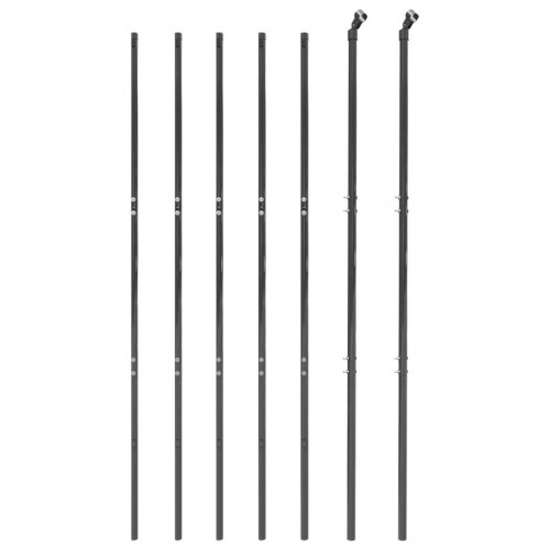Trådhegn 2x10 m galvaniseret stål antracitgrå