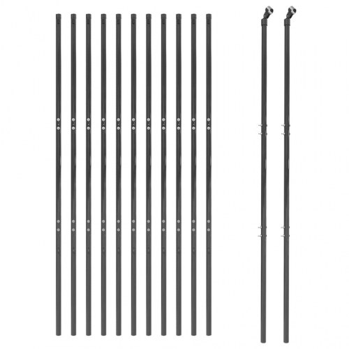 Trådhegn med stolper 1,6 x 25 m galvaniseret stål - antracitgrå