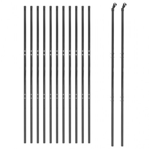Trådhegn 2,2 x 25 m galvaniseret stål - antracitgrå