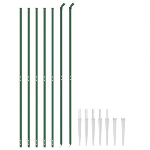 Trådhegn med jordspyd 1,8 × 10 m - grøn, galvaniseret stål med PVC-belægning
