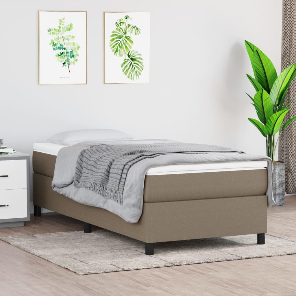 Kontinentalseng med madras 100x200 cm stof gråbrun