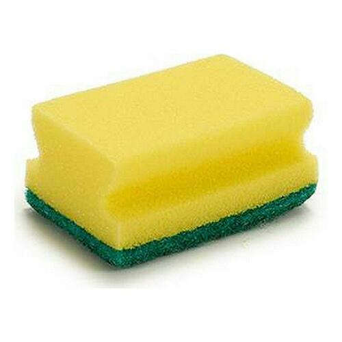 Svamp Gul Grøn Syntetisk fiber 4 x 9 x 6,5 cm (96 enheder)