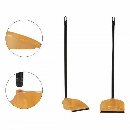 Fejebakke med langt skaft - flødefarvet, PVC/metal, 22,5 × 87,5 × 23,5 cm (12 stk.)