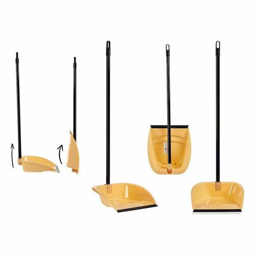 Fejebakke med langt skaft - foldbar, flødefarvet, PVC/metal, 28,5 × 87,5 × 31 cm (12 stk.)