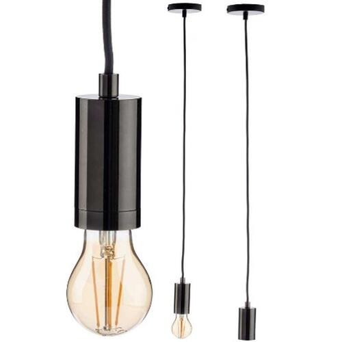 Pendel - Loftslampe i sort metal, 60 W (6 stk.)