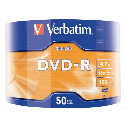 Verbatim DVD-R 4,7 GB 16x - spindle med 50 stk. (43791)