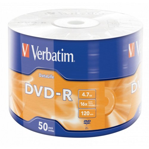 Verbatim DVD-R 4,7 GB 16x - spindle med 50 stk. (43791)