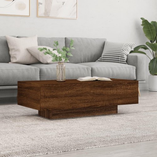 Sofabord 100x49,5x31 cm konstrueret træ brun egetræsfarve