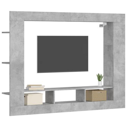 Tv-møbel 152x22x113 cm konstrueret træ betongrå