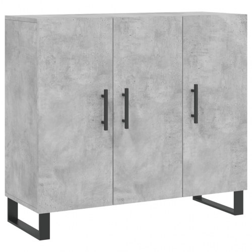 Skænk 90×34×80 cm i konstrueret træ - betongrå med metalben