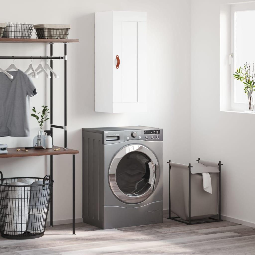 Vægskab 34,5x34x90 cm konstrueret træ hvid billede