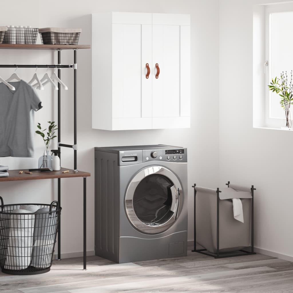 Vægskab 69,5x34x90 cm konstrueret træ hvid billede