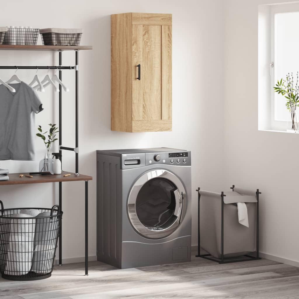 Vægskab 34,5x34x90 cm konstrueret træ sonoma-eg billede