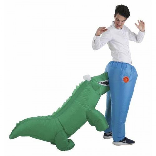 Oppusteligt krokodille kostume til voksne M/L - 3 dele