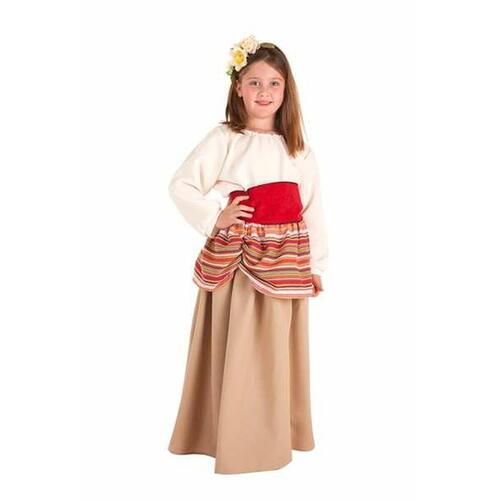 Kostume til børn Middelalderlig bondekvinde 7-9 år (4 Dele)